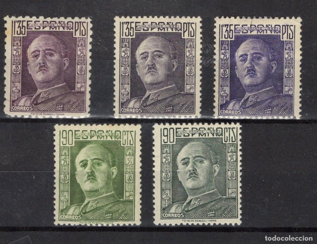 Briefmarken: PC214 Sellos Espa&ntilde;a a&ntilde;o 1946/47 Edifil 1000/1001*-**en NUEVO variacion color