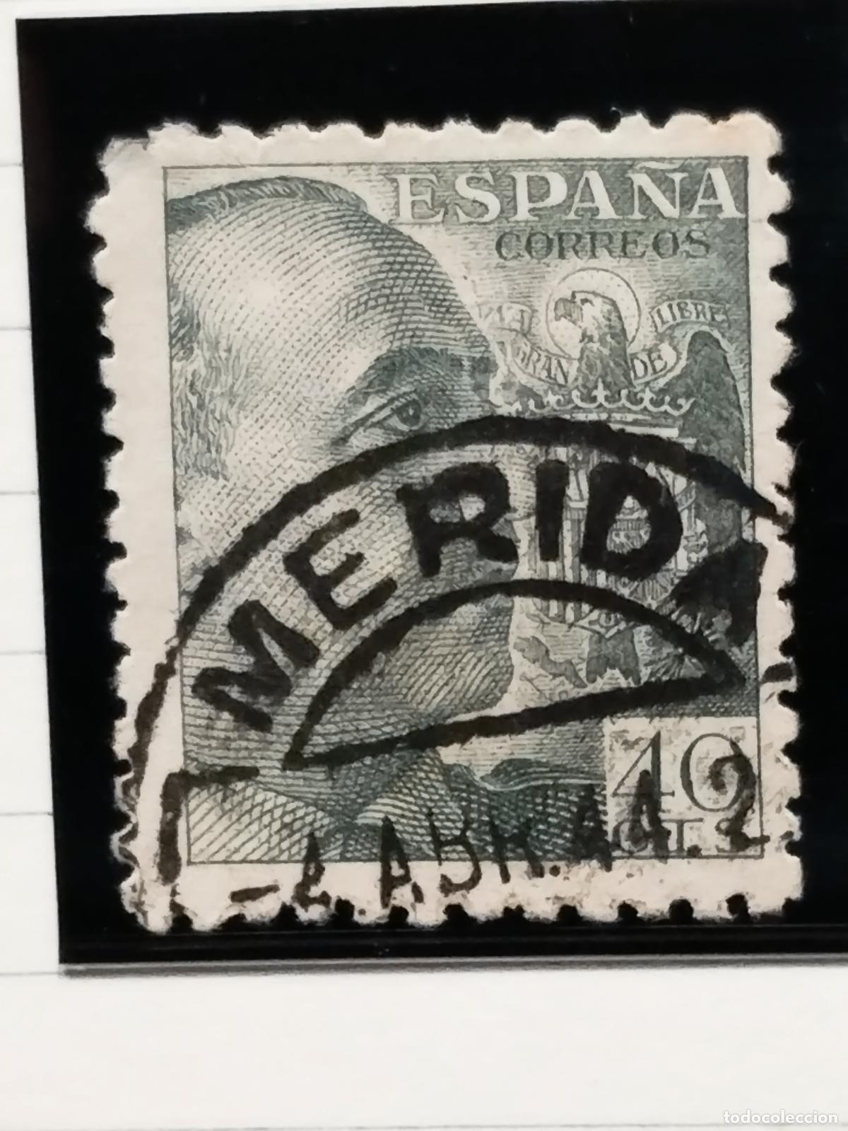 Selos: FAC ESPA&Ntilde;A. EDIFIL 925. FECHADOR DE MERIDA. BADAJOZ. BONITO. ESQUINA SUPERIOR IZQUIERDA CORTA.