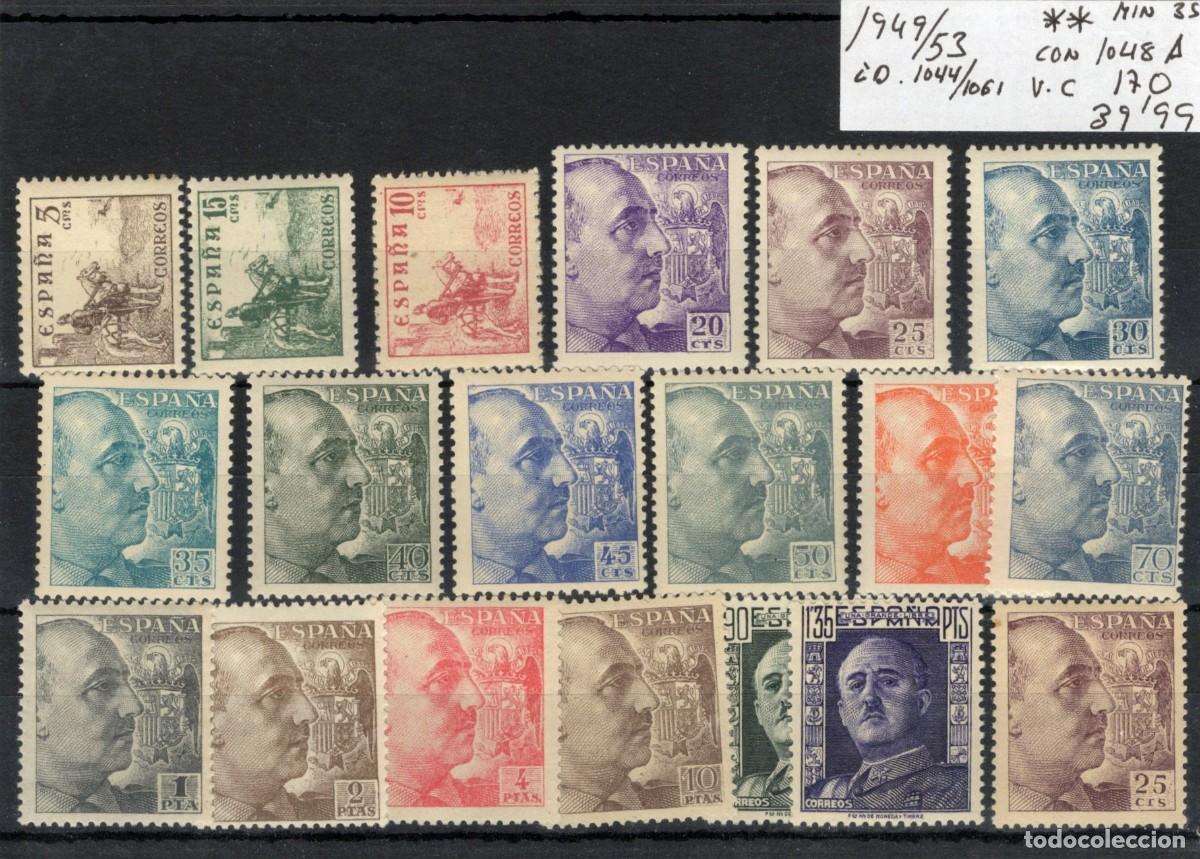 Timbres: PC226 Sellos Espa&ntilde;a a&ntilde;o 1949/53 Edifil 1044/1061** sellos originales en NUEVO con 1048A v.c. 170 &euro;