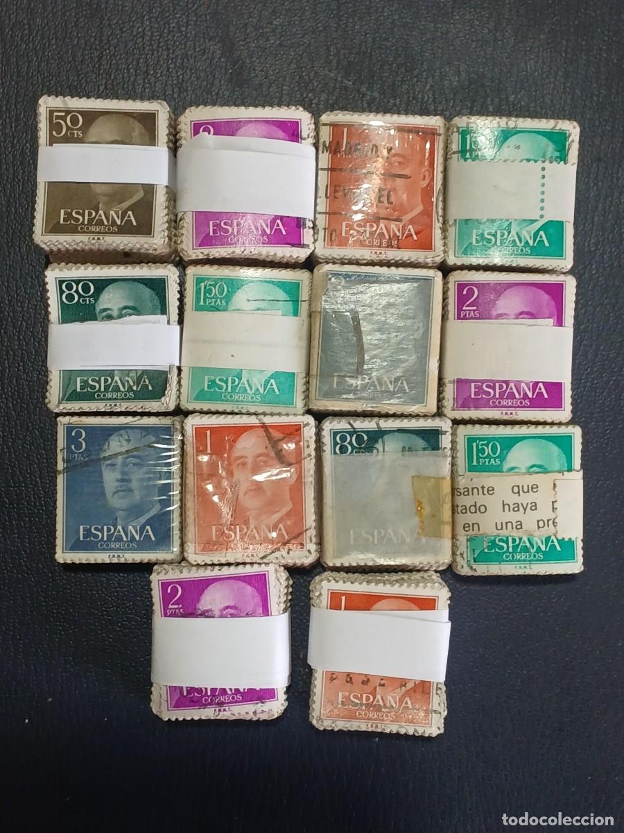 Sellos: PASTILLAS DE SELLOS GENERAL FRANCO 1.400 SELLOS USADOS