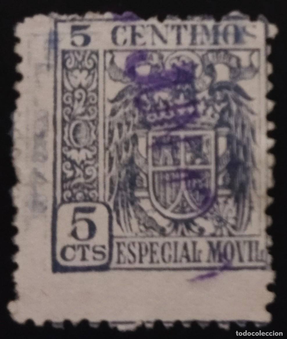 Sellos: 1940 FISCAL ESPECIAL MOVIL 5 CTOS. USADO.