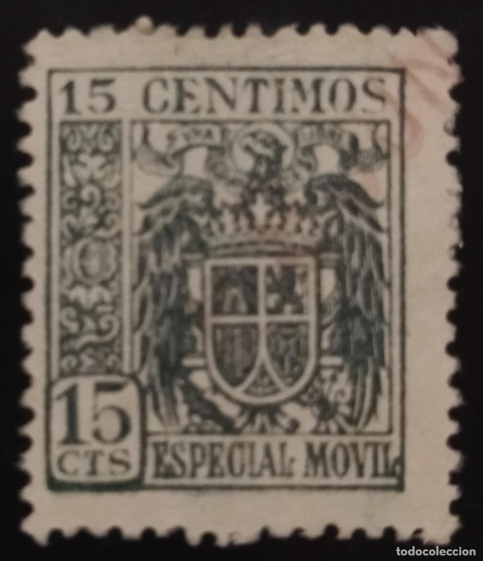 Sellos: 1940 FISCAL ESPECIAL MOVIL 15 CTOS. USADO.