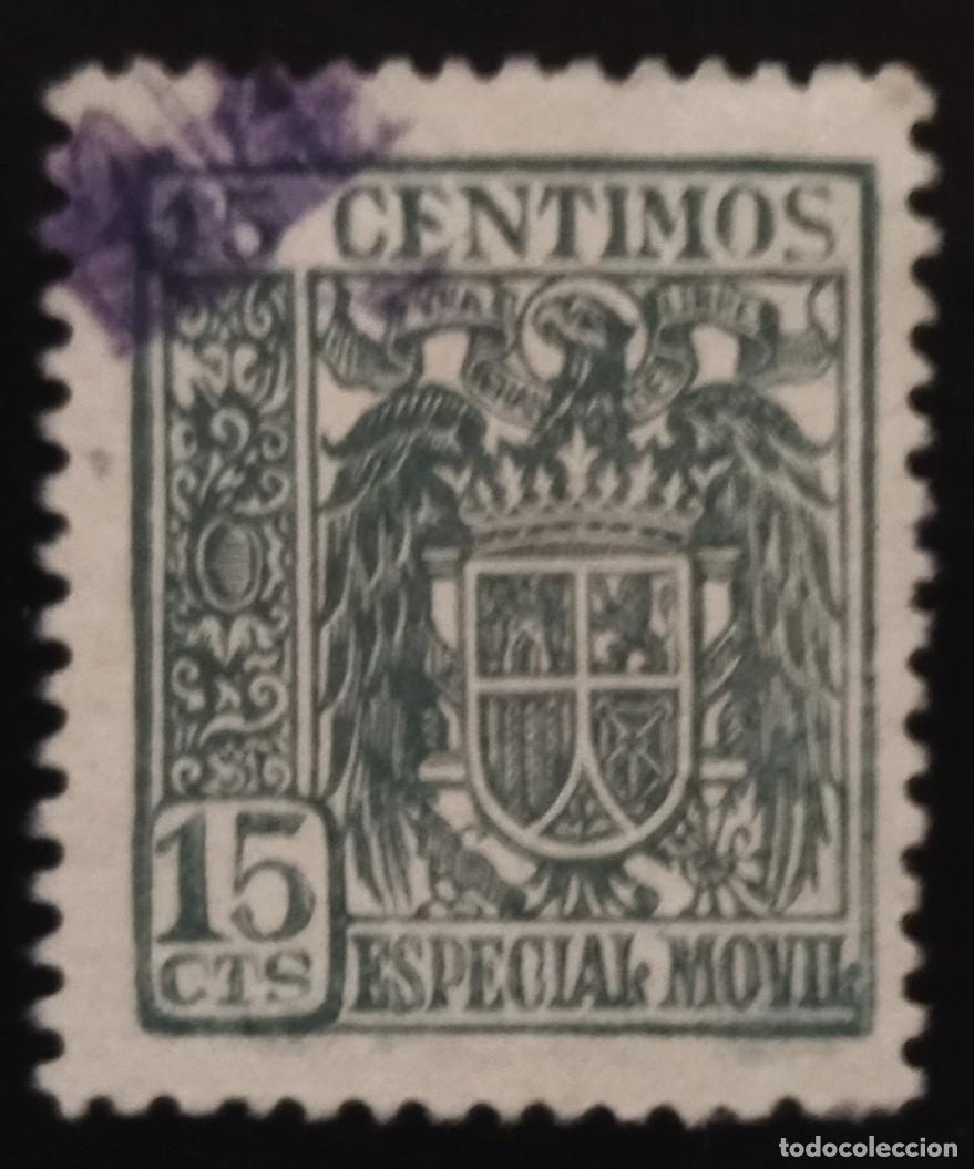 Sellos: 1940 FISCAL ESPECIAL MOVIL 15 CTOS. USADO.
