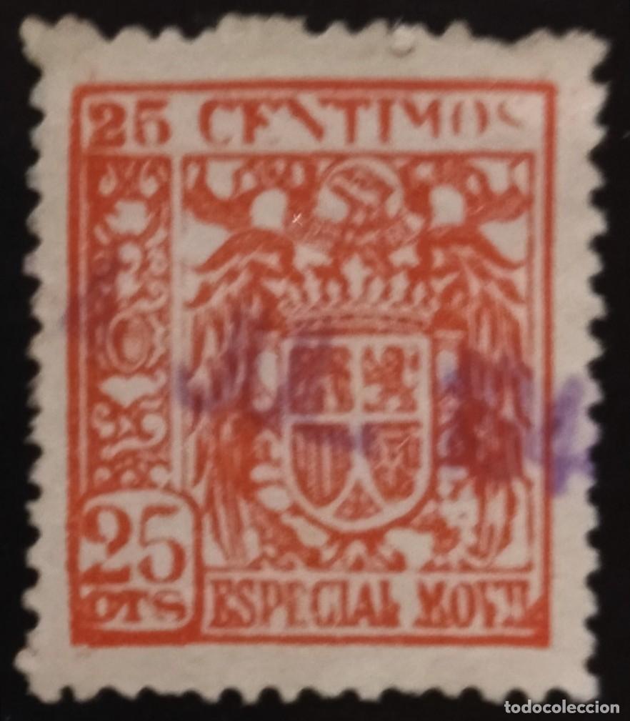 Sellos: 1942 FISCAL ESPECIAL MOVIL 25 CTOS. USADO.