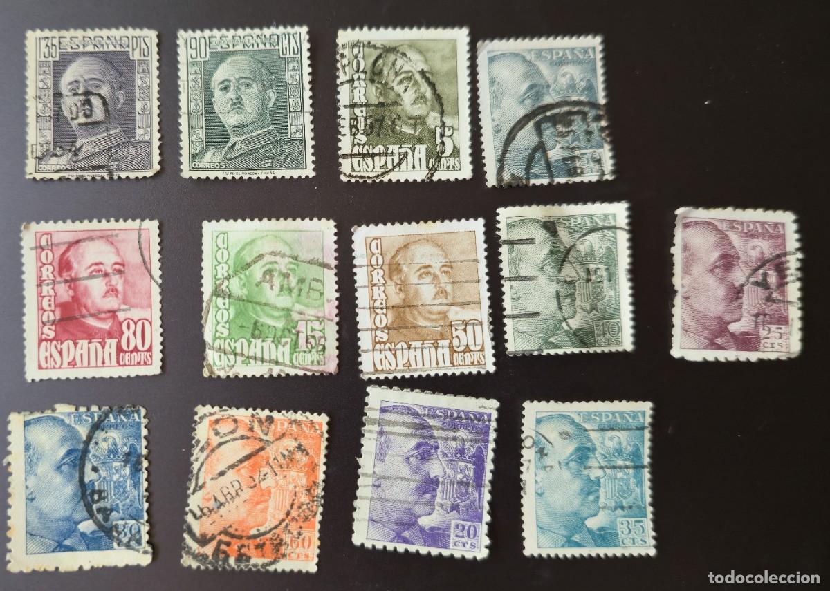 Francobolli: 13 sellos Francisco Franco distintos valores 1936 - 1949