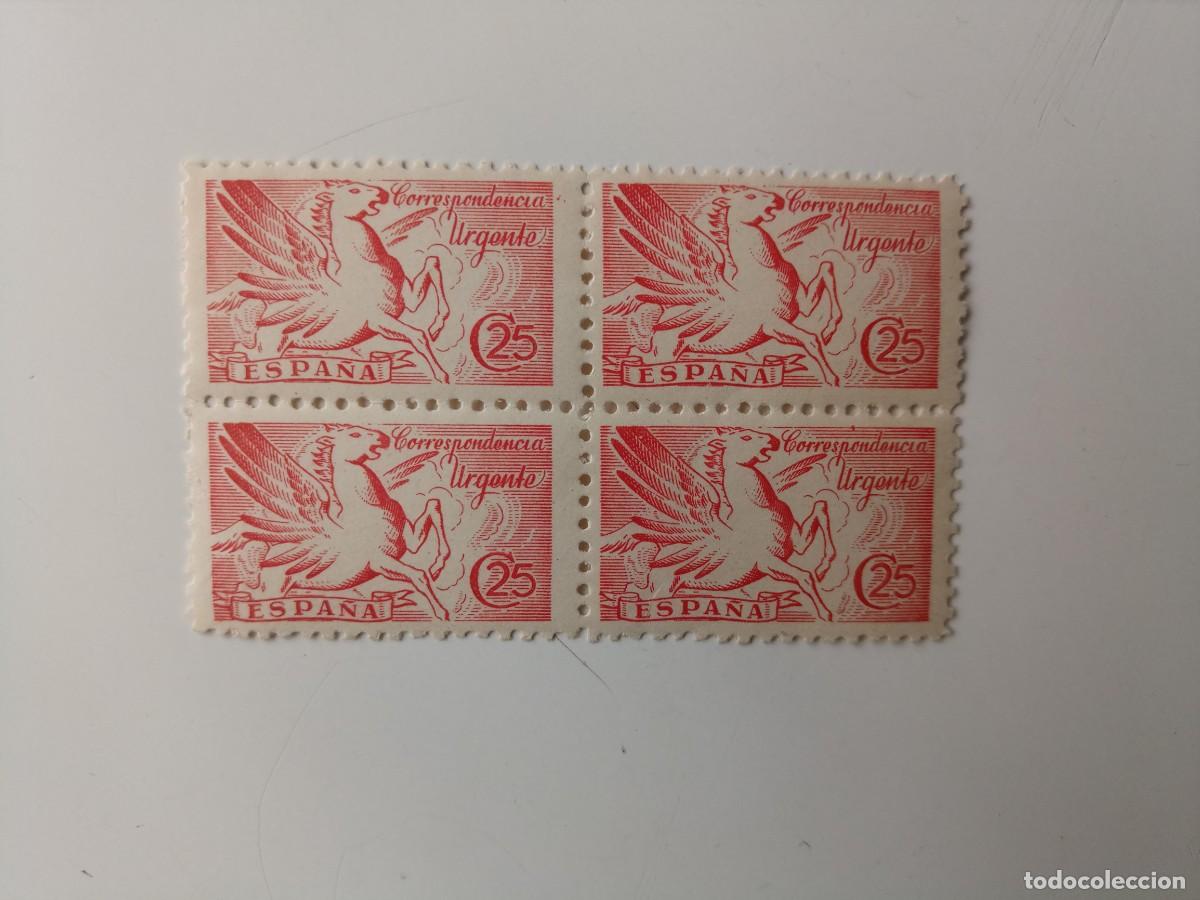 Sellos: Pegaso En BL4 del a&ntilde;o 1942 Edifil 952 En nuevo**