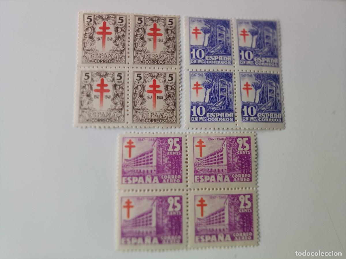 Sellos: Pro. Tuberculosos En BL4 Edifil 1017/1019 Del A&ntilde;o 1947 En nuevo**