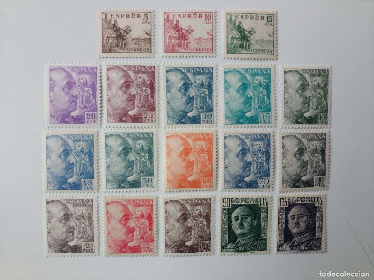 Sellos: Cid y General Franco Edifil 1044/1061 A&ntilde;o 1949 En Nuevo**