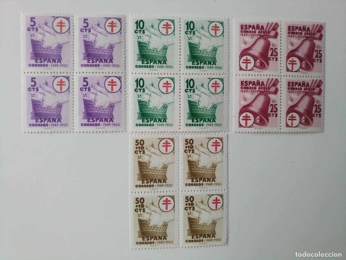 Sellos: Pro. Tuberculosos En BL4 Edifil 1066/1069 Del A&ntilde;o 1949 En nuevo**