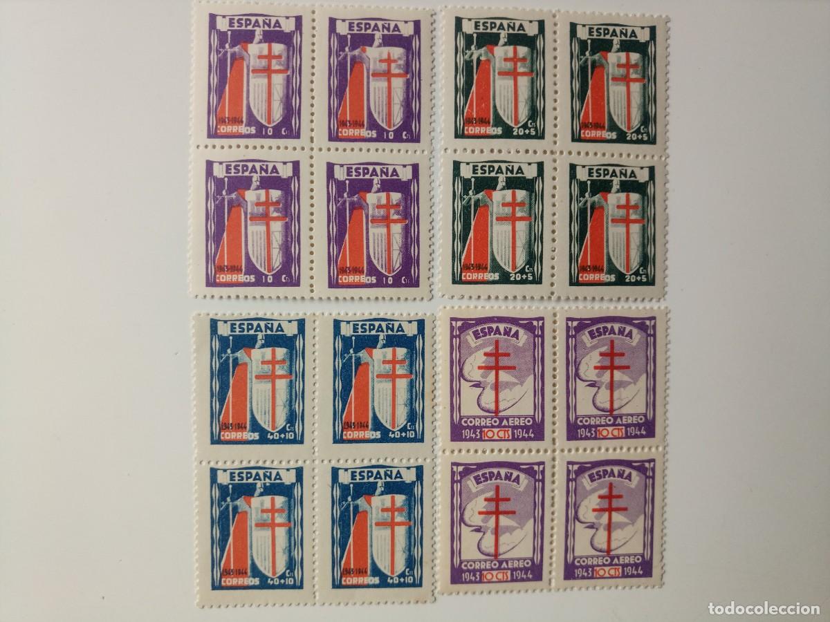 Sellos: Pro. Tuberculosos Serie EN BL4 Edifil 970/973 Del A&ntilde;o 1943 En nuevo**