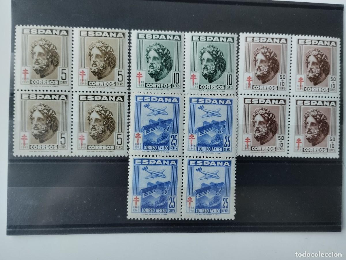 Sellos: Pro. Tuberculosos En BL4 Edifil 1040/1043 Del A&ntilde;o 1948 En nuevo**