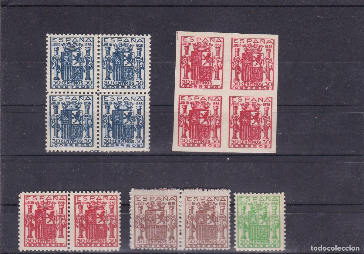 Sellos: FC4-42-Escudo Granada Edifil 801 y otros x 13 sellos ** Sin Fijasellos . LUJO. FALSOS FILATELICOS