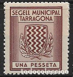 Sellos: Sello Municipal, TARRAGONA, 1 pta. casta&ntilde;o * * lujo