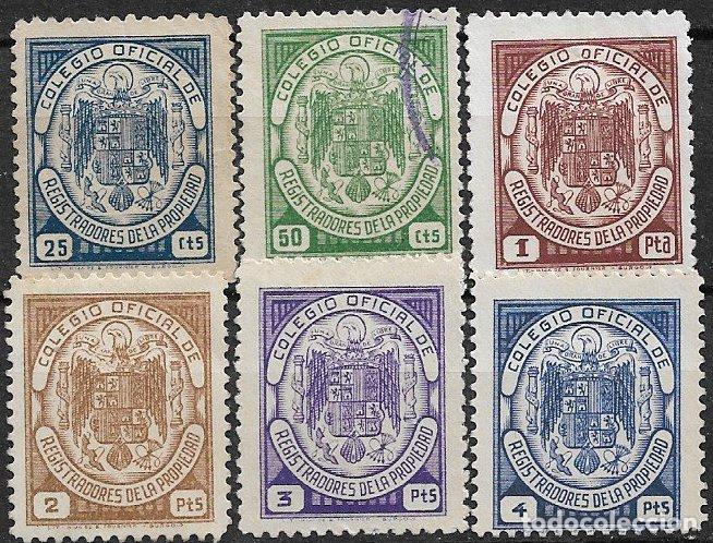 Sellos: FISCALES, Registradores de la Propiedad 1941 ALEMANY n&ordm; 23 a 28 (*) / (o)