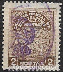 Sellos: FISCALES, Registradores de la Propiedad 1938 ALEMANY n&ordm; 16 (o)