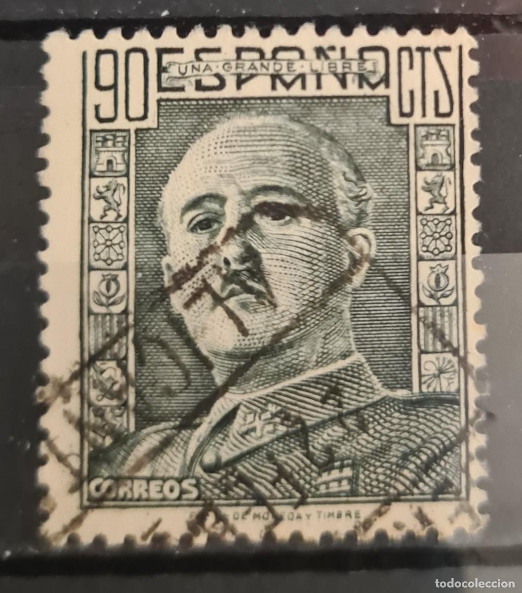Sellos: Sello usado de Espa&ntilde;a 1946-47: Franco