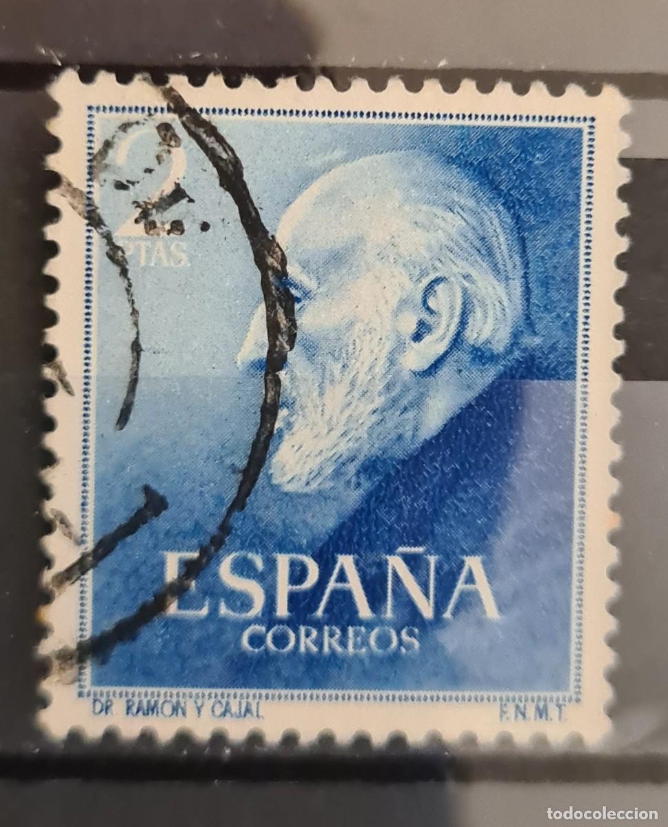 Sellos: Sello usado de Espa&ntilde;a 1952. Centenario de celebridades m&eacute;dicas: Santiago Ram&oacute;n y Cajal