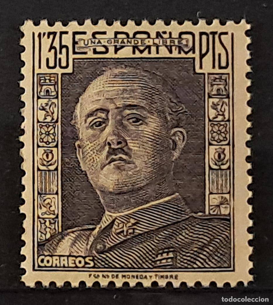 Sellos: Espa&ntilde;a. Sello de Franco de 1,35 pesetas. Nuevo MNH