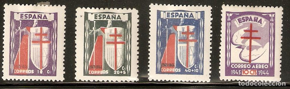 Sellos: 1943 TUBERCULOSOS EDIFIL 970/3* CON FIJASELLOS