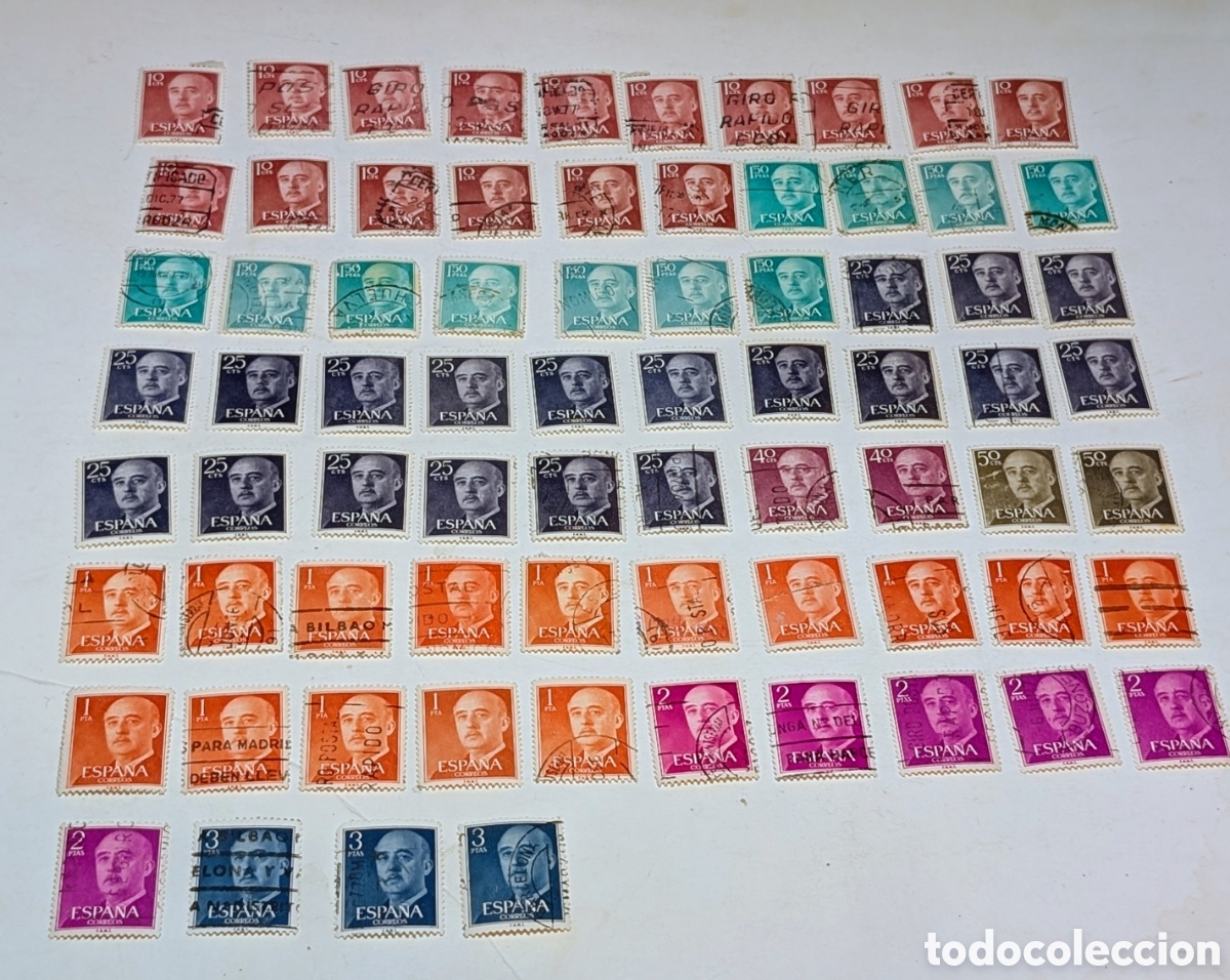 Sellos: Lote De Sellos Usados De Franco - Serie B&aacute;sica Estado Espa&ntilde;ol