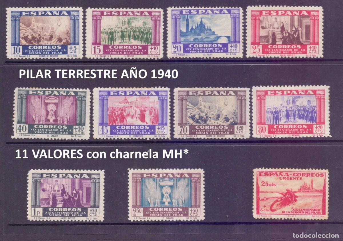 Sellos: Espa&ntilde;a 1940 EDIFIL 889-897,,900,903* MM cat. &euro;15 (11 val.) PILAR TERRESTRE