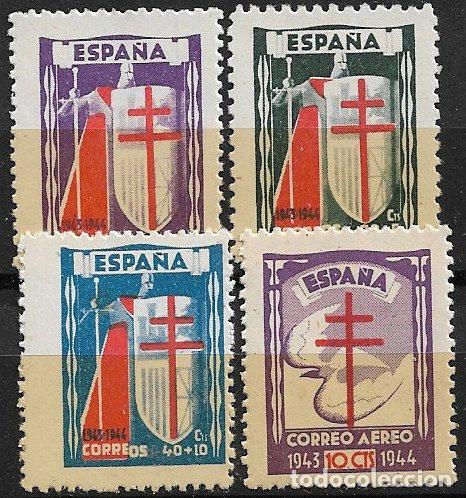 Sellos: Espa&ntilde;a. 1943 Protuberculosos, EDIFIL n&ordm; 970 a 973 * *