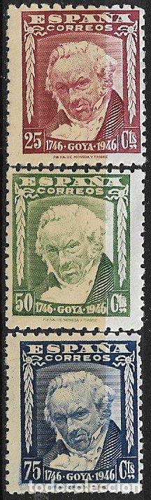 Sellos: Espa&ntilde;a. 1946 Goya, EDIFIL n&ordm; 1005 a 1007 * *