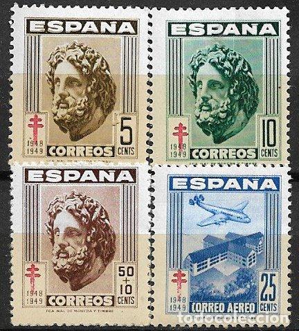 Sellos: Espa&ntilde;a. 1948 Protuberculosos, EDIFIL n&ordm; 1040 a 1043 * *