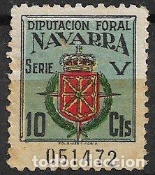 Sellos: Fiscales. Diputaci&oacute;n Foral de Navarra, 1947, Alemany n&ordm; 90 * *