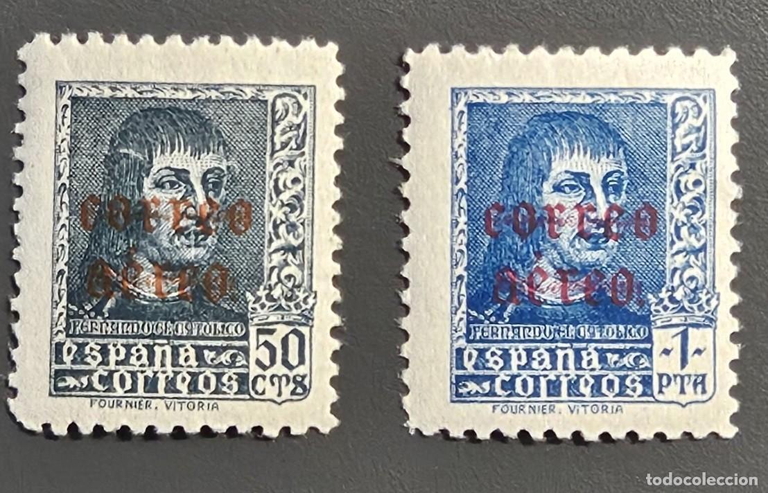 Sellos: 1938. Fernando el Cat&oacute;lico Correo A&eacute;reo. Edifil 845/846 ** sin fijasellos