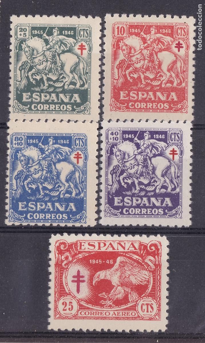 Sellos: FC-38-TUBERCULOSOS 1945 Edifil 993/97 ** Sin Fijasellos