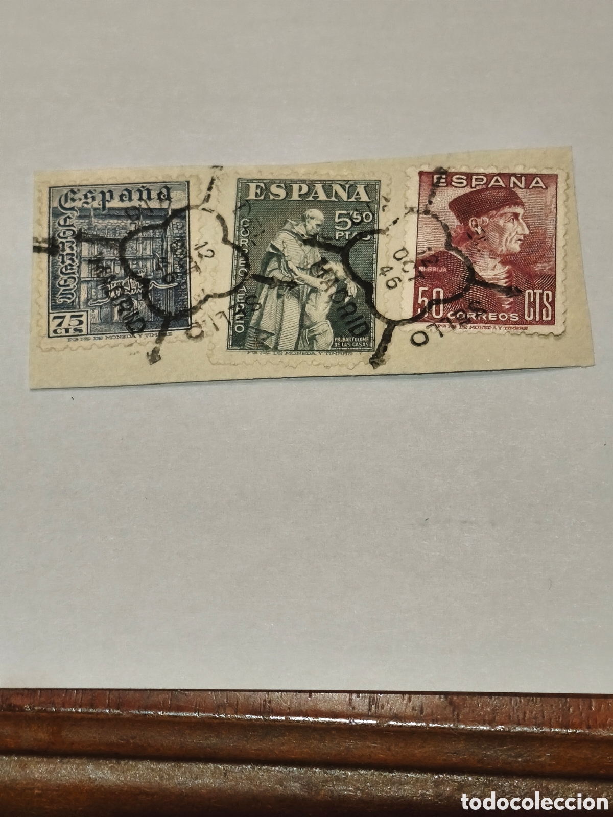 Sellos: Serie completa estado espa&ntilde;ol usada matasellos 1 d&iacute;a , ara&ntilde;a negra sobre fragmento ver