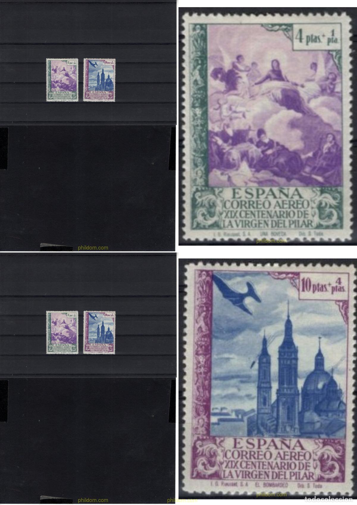 Sellos: 729667 HINGED ESPA&Ntilde;A 1940 19 CENTENARIO DE LA VENIDA DE LA VIRGEN DEL PILAR A ZARAGOZA