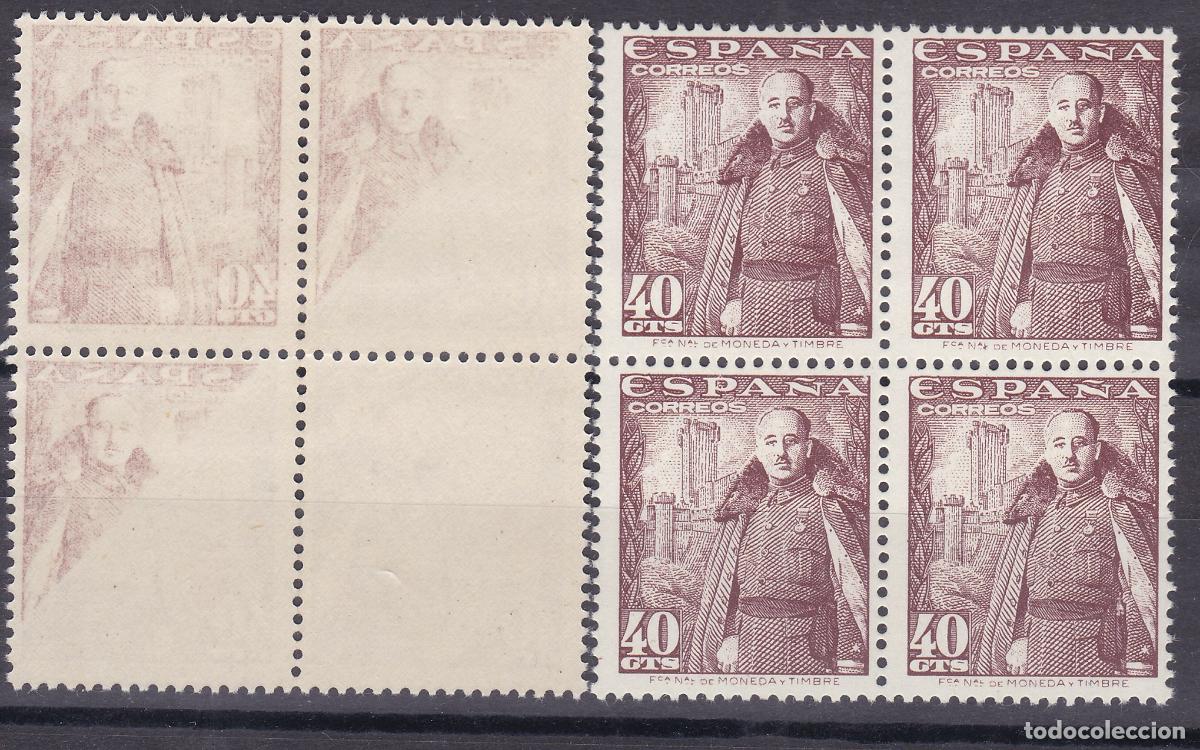 Sellos: FC-114-FRANCO y Castillo de la Mota 40 Cts x 2 Bloques de 4 ** Sin Fijasellos VARIEDAD