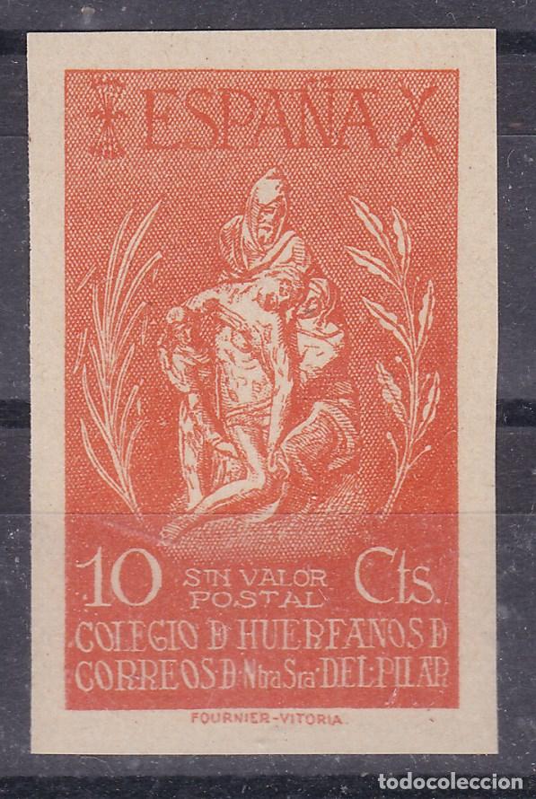 Sellos: AA12-Parafiscales BENEFICENCIA Hu&eacute;rfanos del PILAR 10 Cts SIN DENTAR ** Sin Fijasellos . LUJO