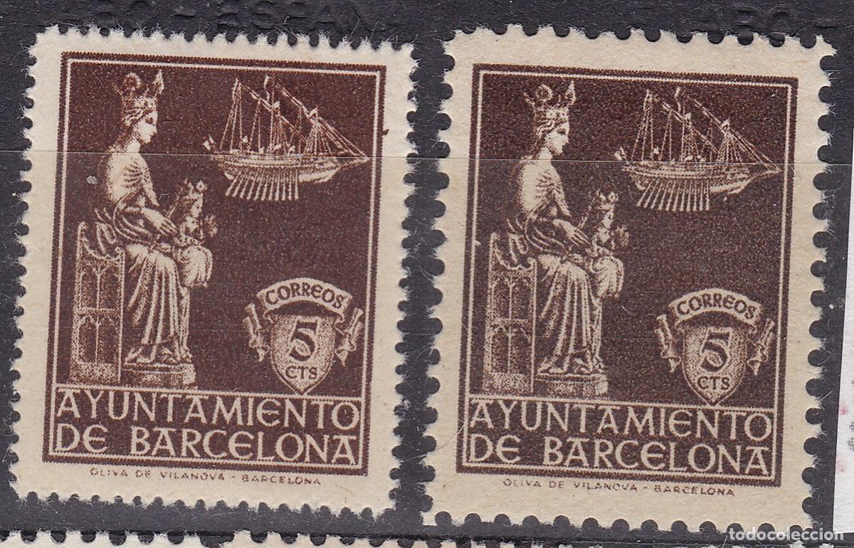 Sellos: AA13-Ayt&ordm; BARCELONA Edifil 23/23d . Variedad DENTADO * inapreciable se&ntilde;al Fijasellos. LUJO