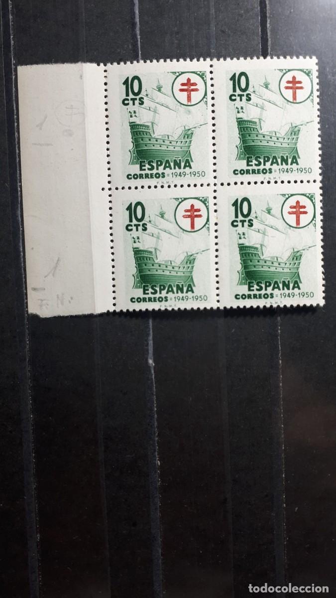 Sellos: ESPA&Ntilde;A ** A&Ntilde;O 1949. EDIFIL 1067. BLOQUE DE 4.