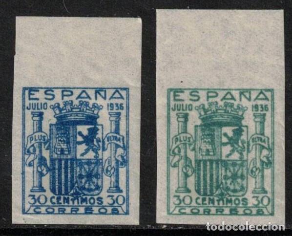 Sellos: ESCUDO DE ESPA&Ntilde;A ** NE56/NE57 NO EXPENDIDOS GRANADA - A&Ntilde;O 1936 - MNH