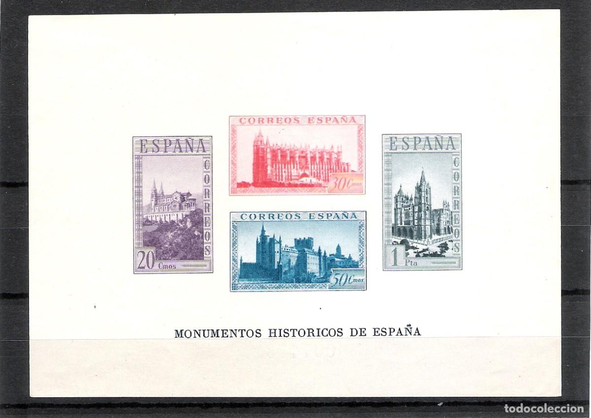Sellos: Espa&ntilde;a. 1938 Monumentos Hist&oacute;ricos Hojita Nueva* SIN DENTAR ,N&ordm; Edifil 848