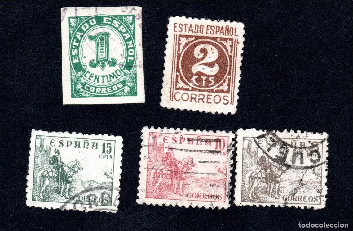 Sellos: Espa&ntilde;a. Cifras y Cid. 1940. Edifil-914/918. S. Completa. Usados