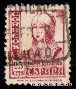 Sellos: Espa&ntilde;a.Isabel la Cat&oacute;lica 1937-40. Edifil-822. Usado