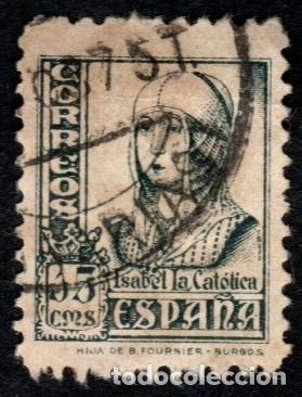 Sellos: Espa&ntilde;a.Isabel la Cat&oacute;lica 1937-40. Edifil-820. Usado