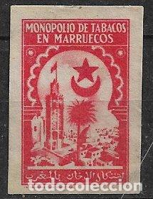 Sellos: FISCALES Monopolio de Tabacos en Marruecos, ROJO (*) Muy escaso