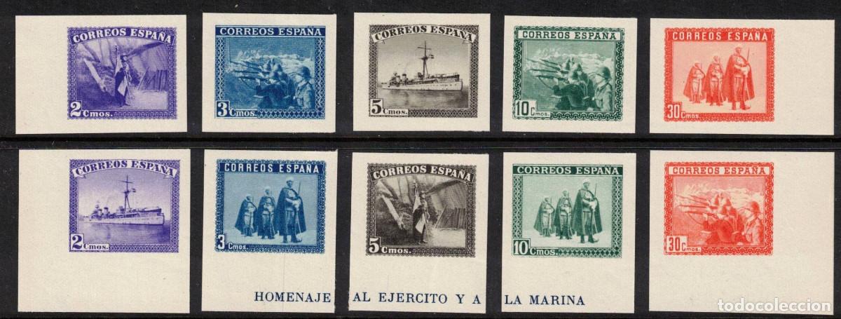Stamps: EN HONOR EJERCITO Y MARINA ** 850 SH SELLOS DE LA HOJA BLOQUE 1938 - MNH - LUJO