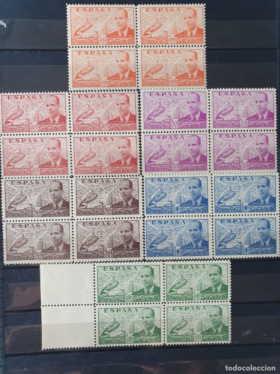 Sellos: EDIFIL 880 ** A 885 ** DE LA CIERVA BLOQUES DE 4 ESPA&Ntilde;A 1939