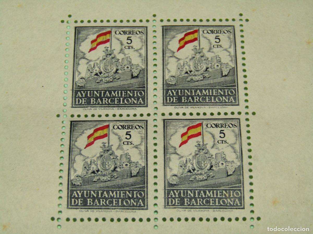 Sellos: Antiguas 2 Hojas Serie Completa Segundo Aniversario Liberaci&oacute;n de Barcelona de 1941