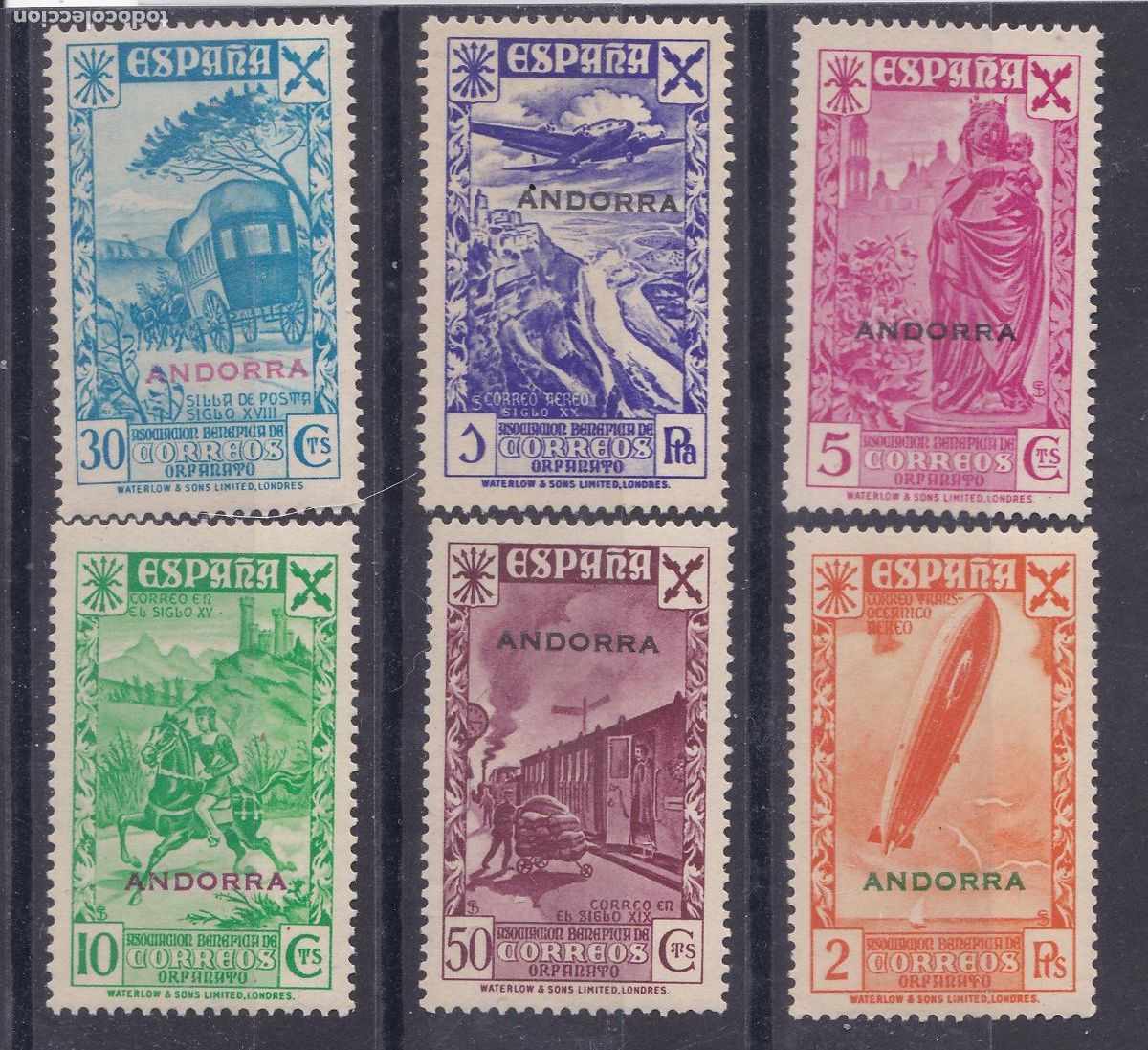 Sellos: FC-276-Beneficencia ANDORRA Edifil 1/6 . Nuevos ** Sin Fijasellos. Alto Valor
