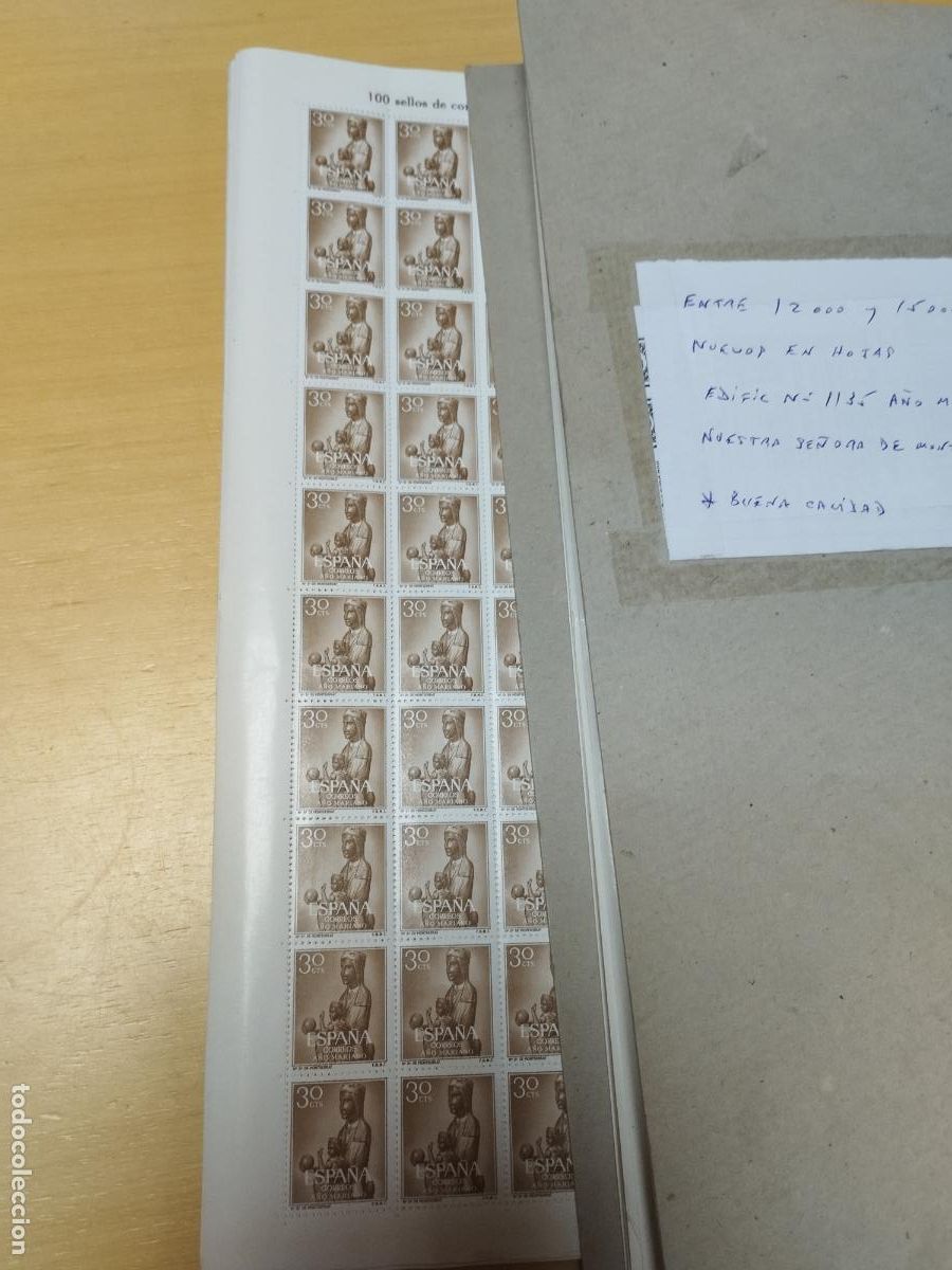 Briefmarken: BZB EDIFIL N&ordm; 1135. A&Ntilde;O MARIANO. 30 CTS. VIRGEN DE MONTSERRAT. EN PLIEGOS ENTRE 12000 Y 15000 SELLOS