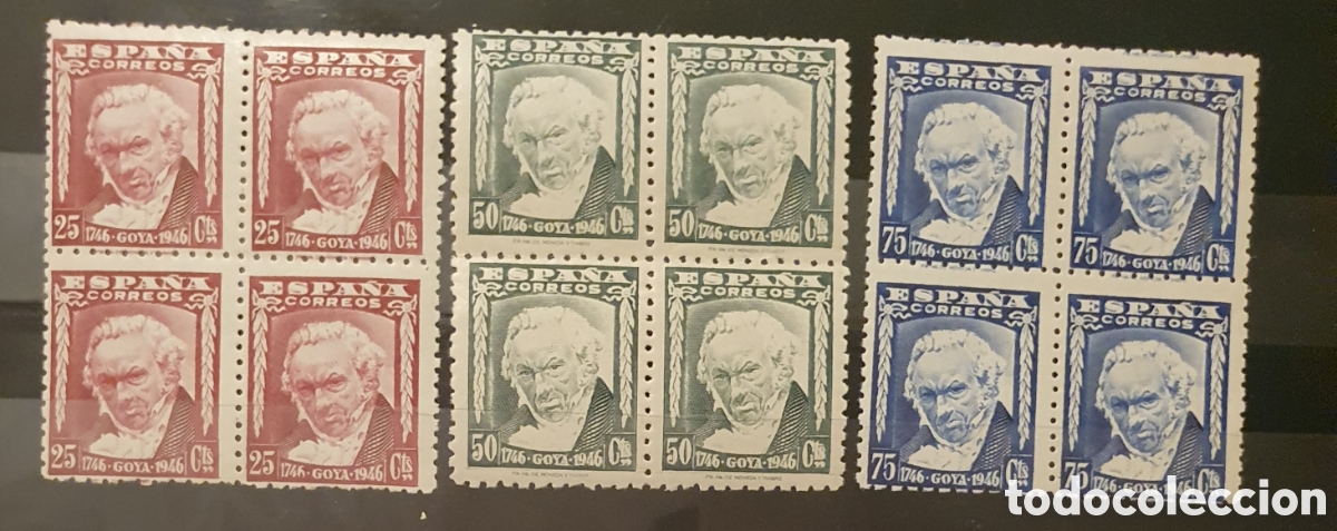 Sellos: Edifil 1005, 1006 y 1007 bloques de 4