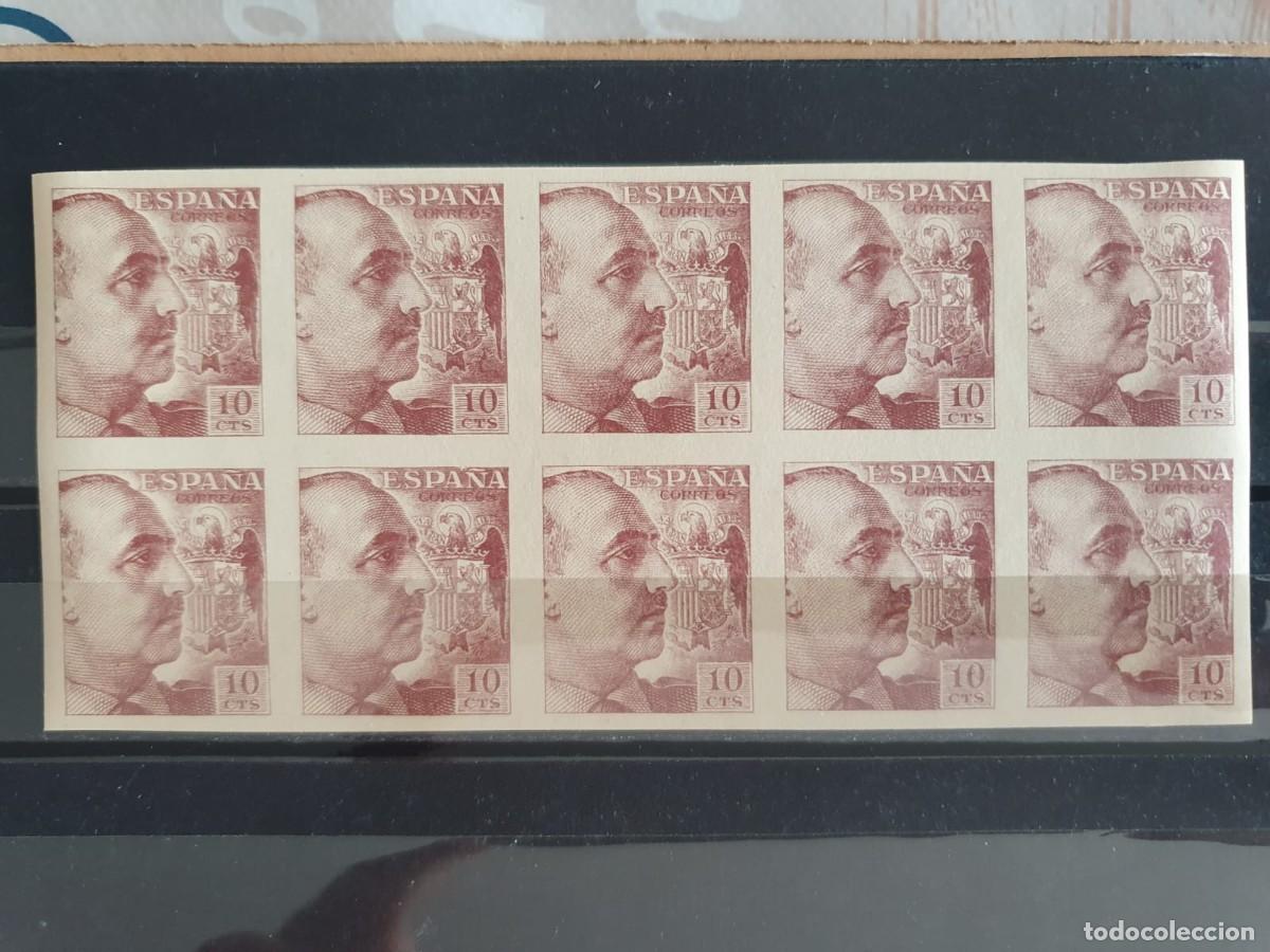Francobolli: EDIFIL 888 ** FRANCO SIN DENTAR ESPA&Ntilde;A 1939 bloque DE 10